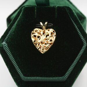10K Openwork Heart Pendant